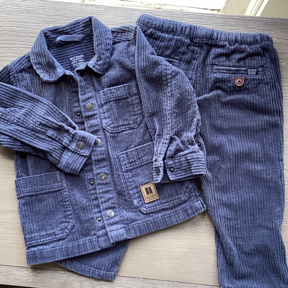 Corduroy Jacket and Pants Set - Navy
